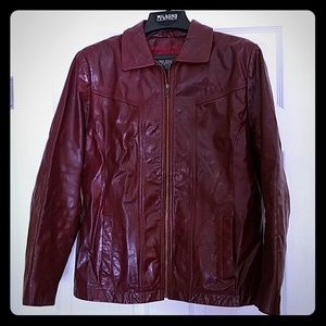 Vintage red leather jacket